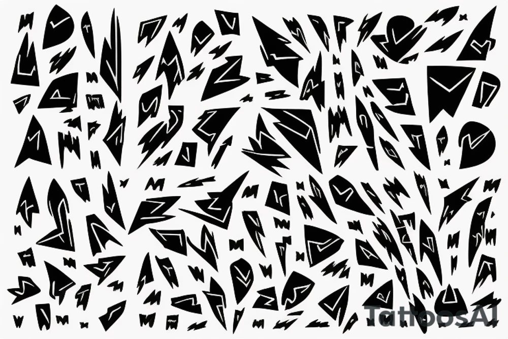 lightning bolt pattern tattoo idea