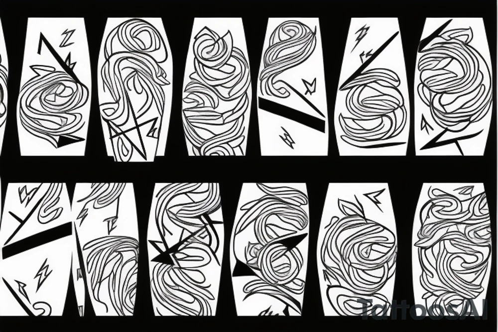 lightning bolt pattern tattoo idea