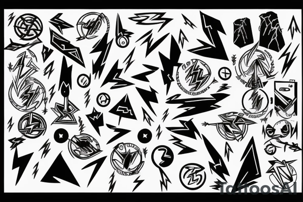 lightning bolt pattern tattoo idea