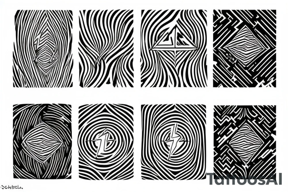 lightning bolt pattern tattoo idea