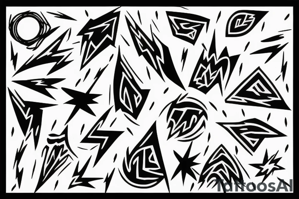 lightning bolt pattern tattoo idea