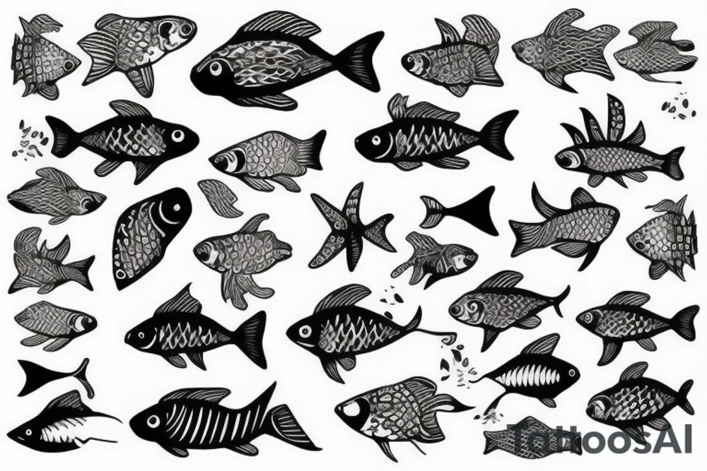 fish pattern tattoo idea