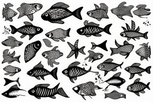 fish pattern tattoo idea
