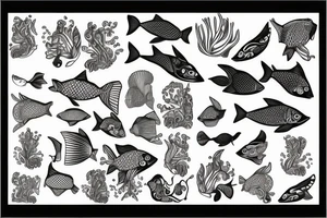 fish pattern tattoo idea