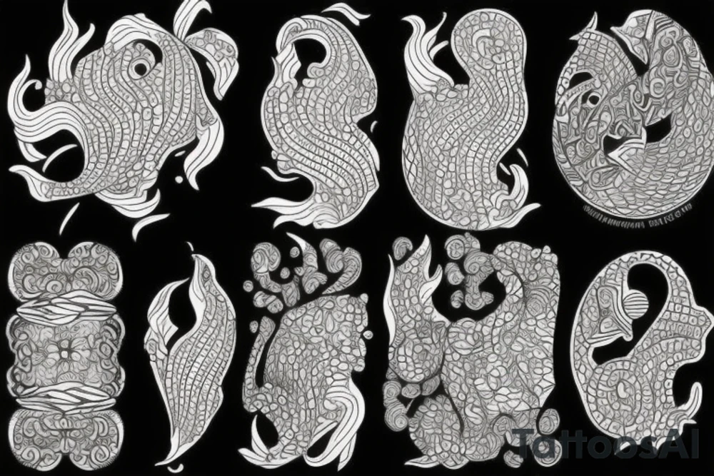 fish pattern tattoo idea