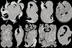 fish pattern tattoo idea