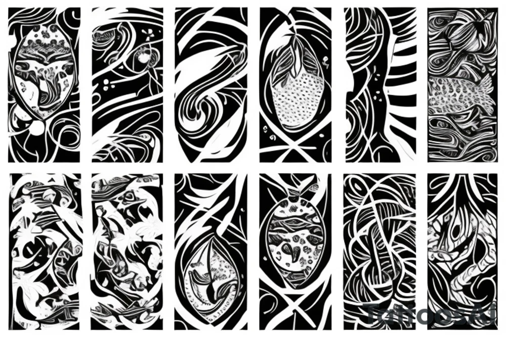 fish pattern tattoo idea