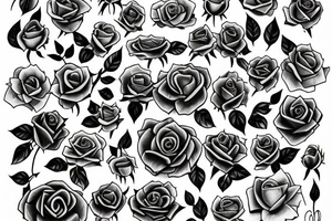 Names Jaxson Oliver Elliana Bryson Levi in roses tattoo idea