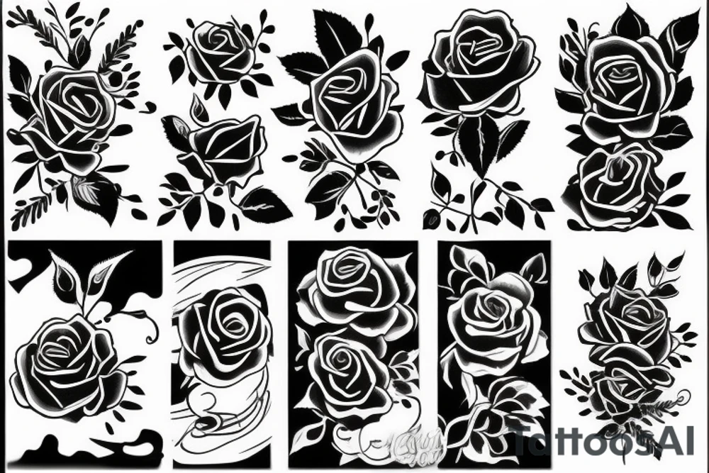 Rose sleeve tattoo idea