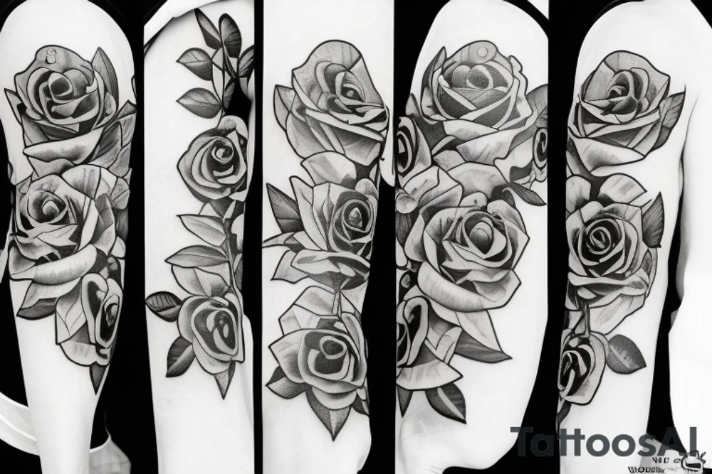 Roses sleeve tattoo idea