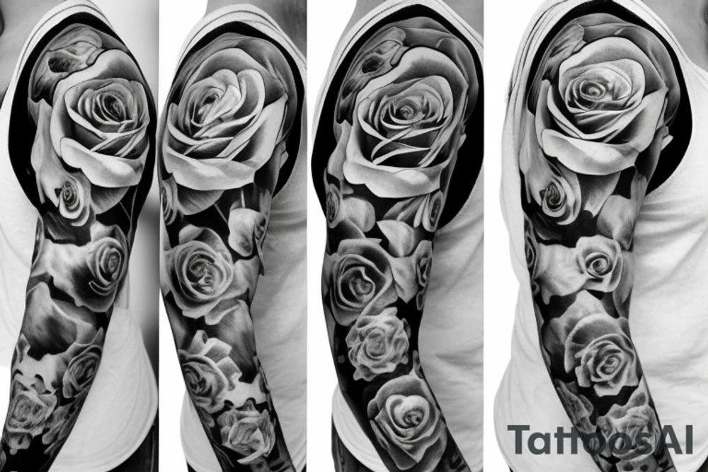 Roses sleeve tattoo idea