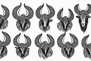 dall sheep ram full curl horns that look like the letter G tattoo idea