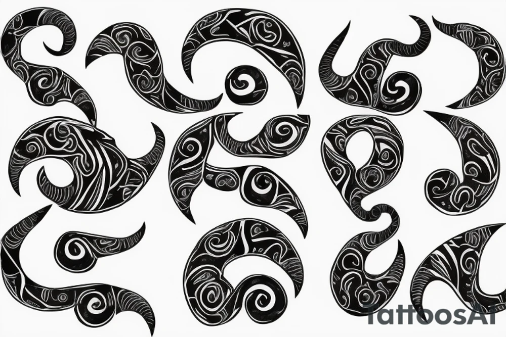 full curl ram horns with horns in the shape of a capital letter G tattoo idea