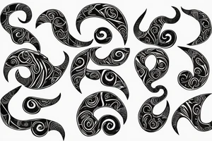 full curl ram horns with horns in the shape of a capital letter G tattoo idea