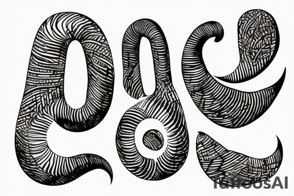 sheep horns the shape of a capital letter G tattoo idea