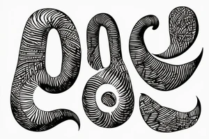 sheep horns the shape of a capital letter G tattoo idea