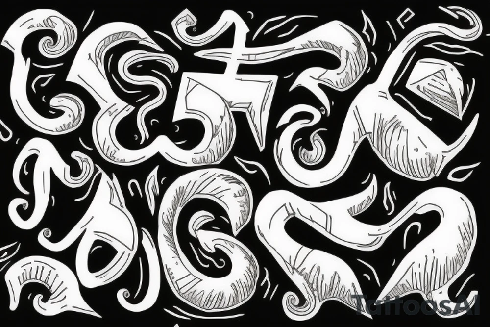 ram horns the shape of a capital letter G tattoo idea