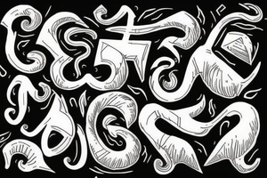 ram horns the shape of a capital letter G tattoo idea