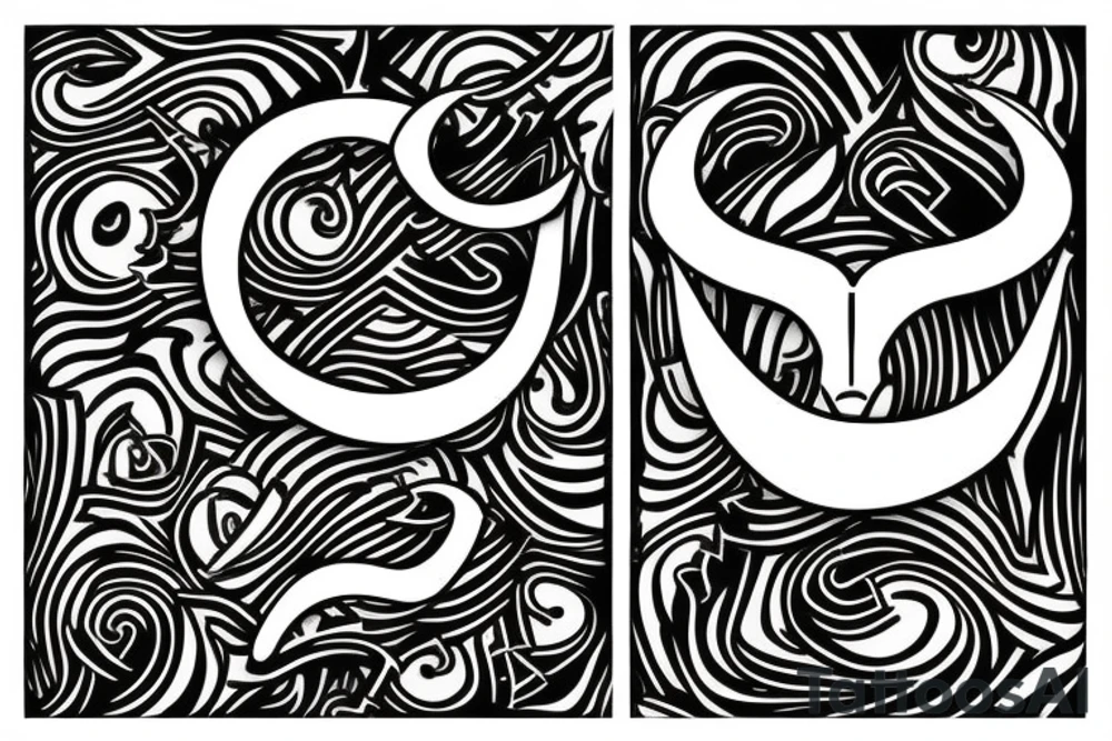 ram horns the shape of a capital letter G tattoo idea