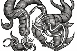 ram horns the shape of a capital letter G tattoo idea