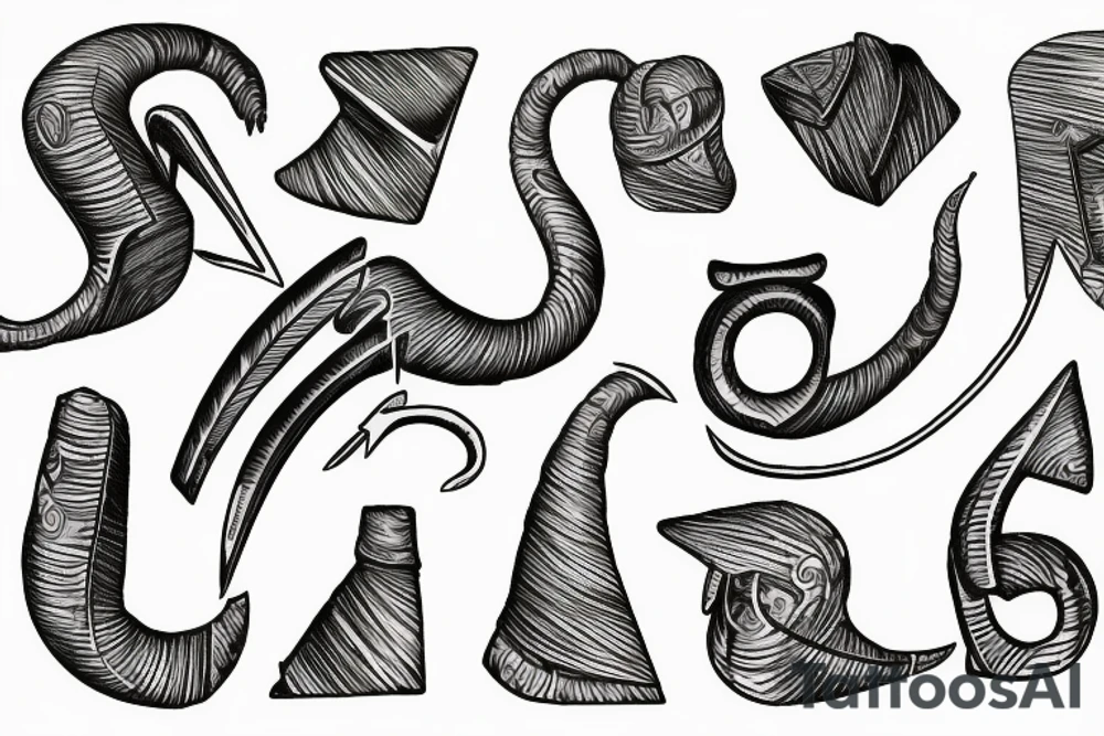 ram horns the shape of a capital letter G tattoo idea