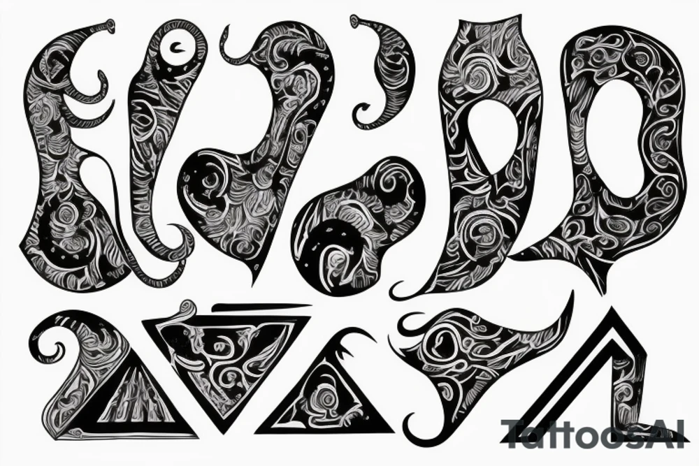 ram horns the shape of a capital letter G tattoo idea
