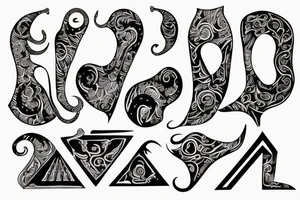 ram horns the shape of a capital letter G tattoo idea