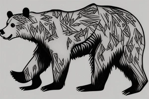 a knife in the shape of a grizzly bear tattoo idea