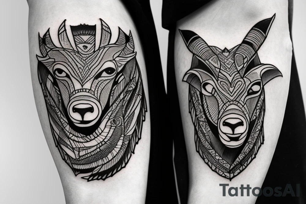 a rugged mountain goat alaskan tattoo idea
