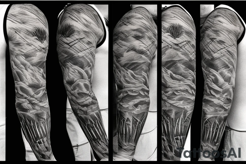 rugged old mountain man tattoo idea