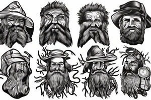rugged old mountain man tattoo idea