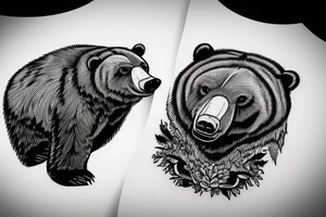 mean grizzly bear tattoo idea
