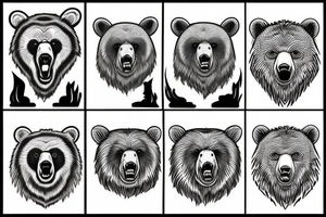 mean grizzly bear tattoo idea