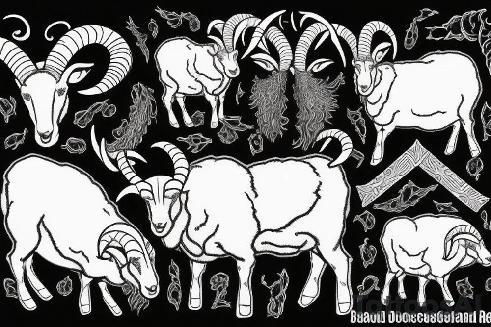 dall sheep ram with horns the shape of G tattoo idea dall sheep ram with horns the shape of G tattoo idea