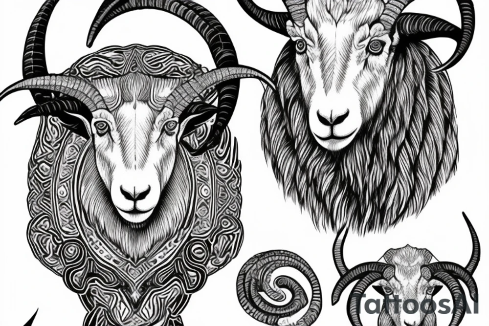 dall sheep ram with horns the shape of G tattoo idea dall sheep ram with horns the shape of G tattoo idea
