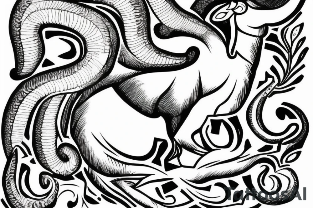 dall sheep ram with horns the shape of G tattoo idea