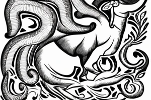 dall sheep ram with horns the shape of G tattoo idea