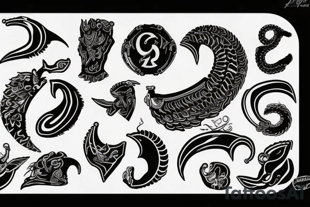ram horn shape of "g" tattoo idea
