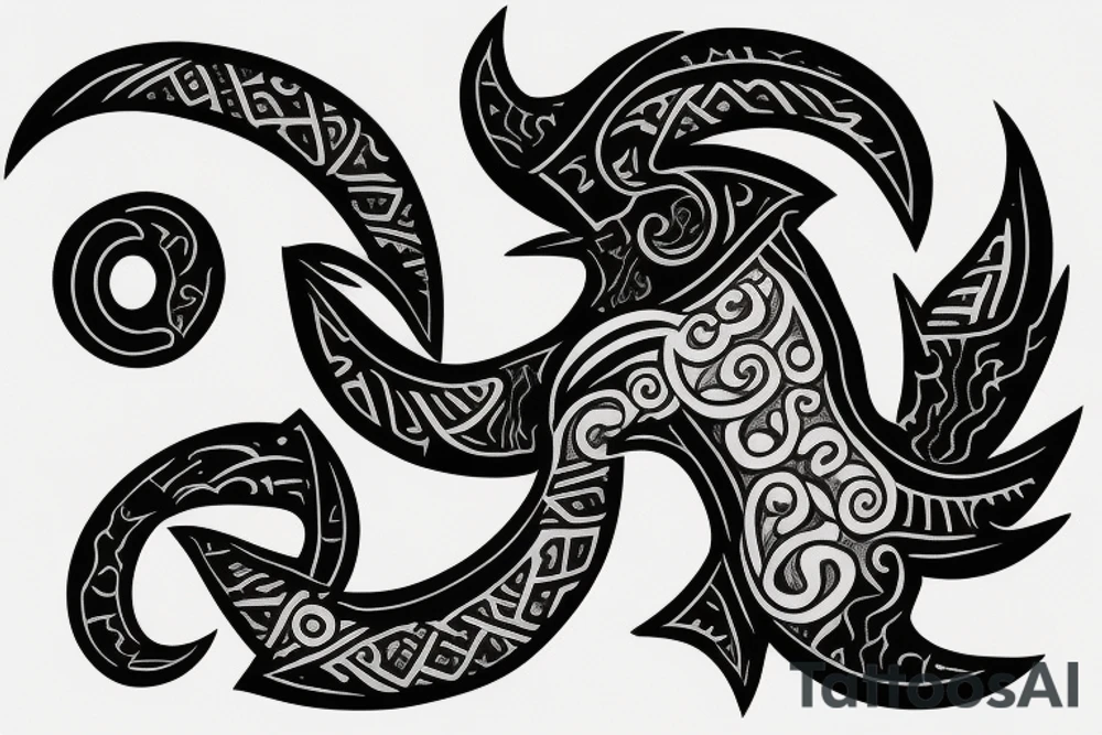 ram horn shape of "g" tattoo idea