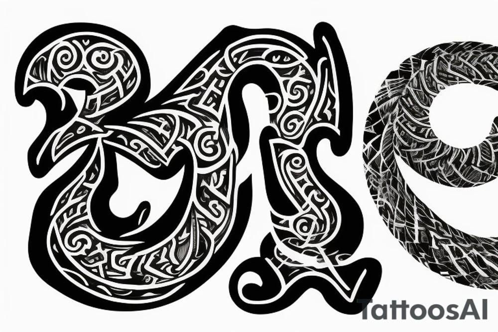 ram horn shape of "g" tattoo idea