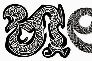 ram horn shape of "g" tattoo idea