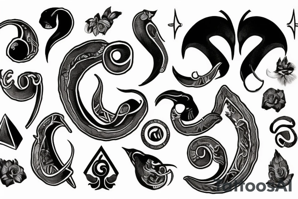 ram horn shape of "g" tattoo idea