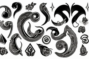ram horn shape of "g" tattoo idea