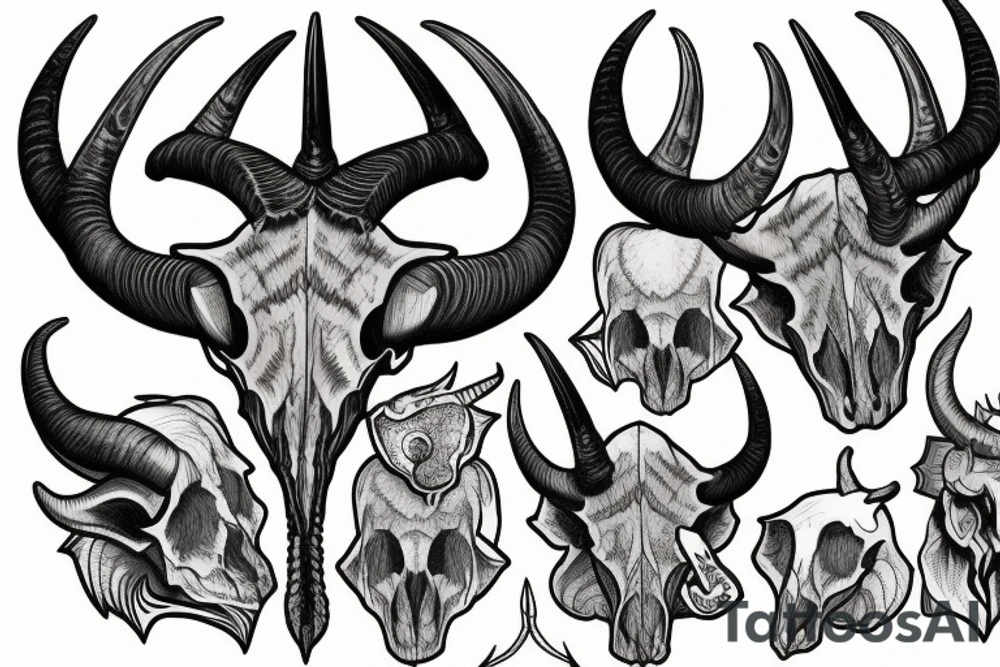 dall sheep skull with horns tattoo idea