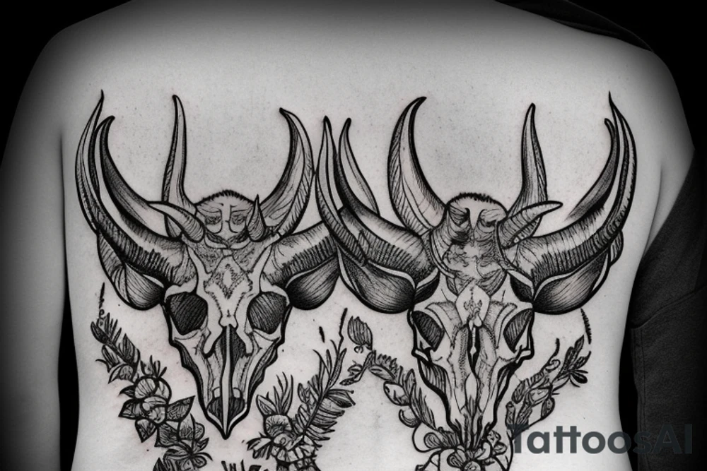 dall sheep skull with horns tattoo idea