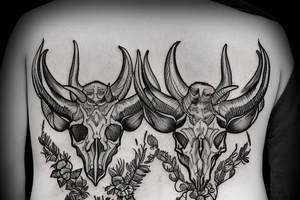 dall sheep skull with horns tattoo idea