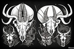 dall sheep skull with horns tattoo idea