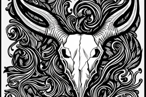 dall sheep skull with horns shape of G tattoo idea