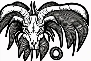 ram skull with horns shape of G tattoo idea