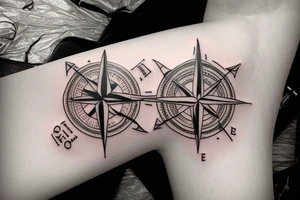 thin tattoo with a broken compass, a butterfly tattoo idea